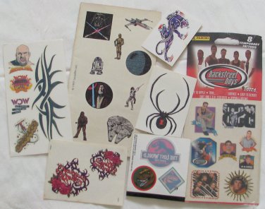 Star Wars Jurassic Park + More Vintage Temporary Tattoos Body Stickers Loose
