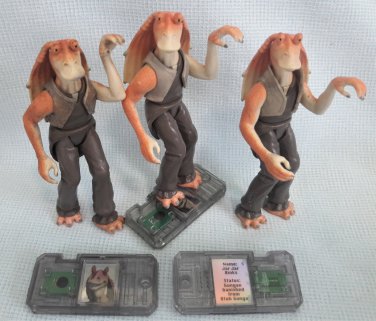 Star Wars Jar Jar Binks Gungan Action Figures Lot EI CommTech Chips