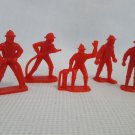 Red Firemen Hard Plastic Figures Playset Diorama