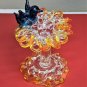 Vintage Murano Glass Birdbath Bluebird Hand Blown Miniature Figurine Sculpture