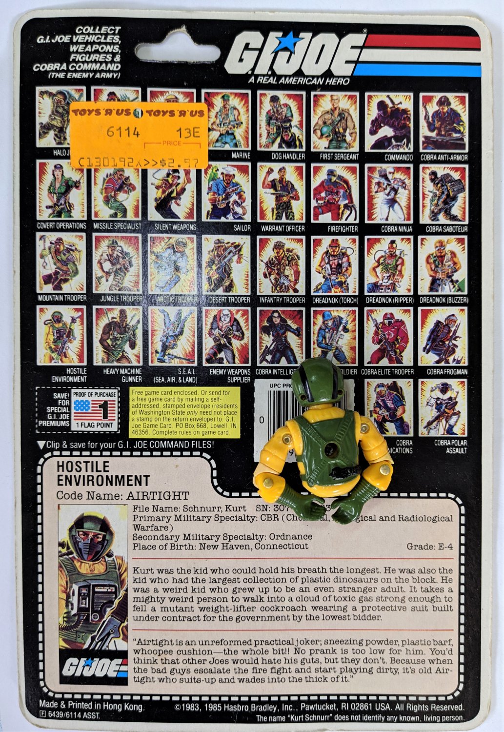 action figure cardback