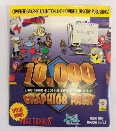 10,000 Graphics Pack CD - Media Graphics New Sealed -Photos Clip Art