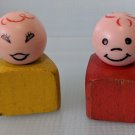 Fisher Price Wood Pull-A-Long Lacing Shoe - Vintage Little People