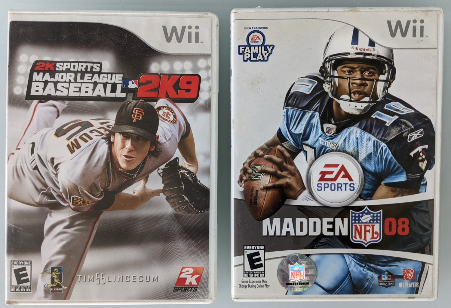 Wii Madden NFL 08 + Major League Baseball 2K9 Nintendo Video Games