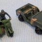 Diecast Micro Machines Motorcycle Side Car and Jeep Military Vehicles
