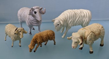Vintage Plastic Sheep Lamb Animals Lot