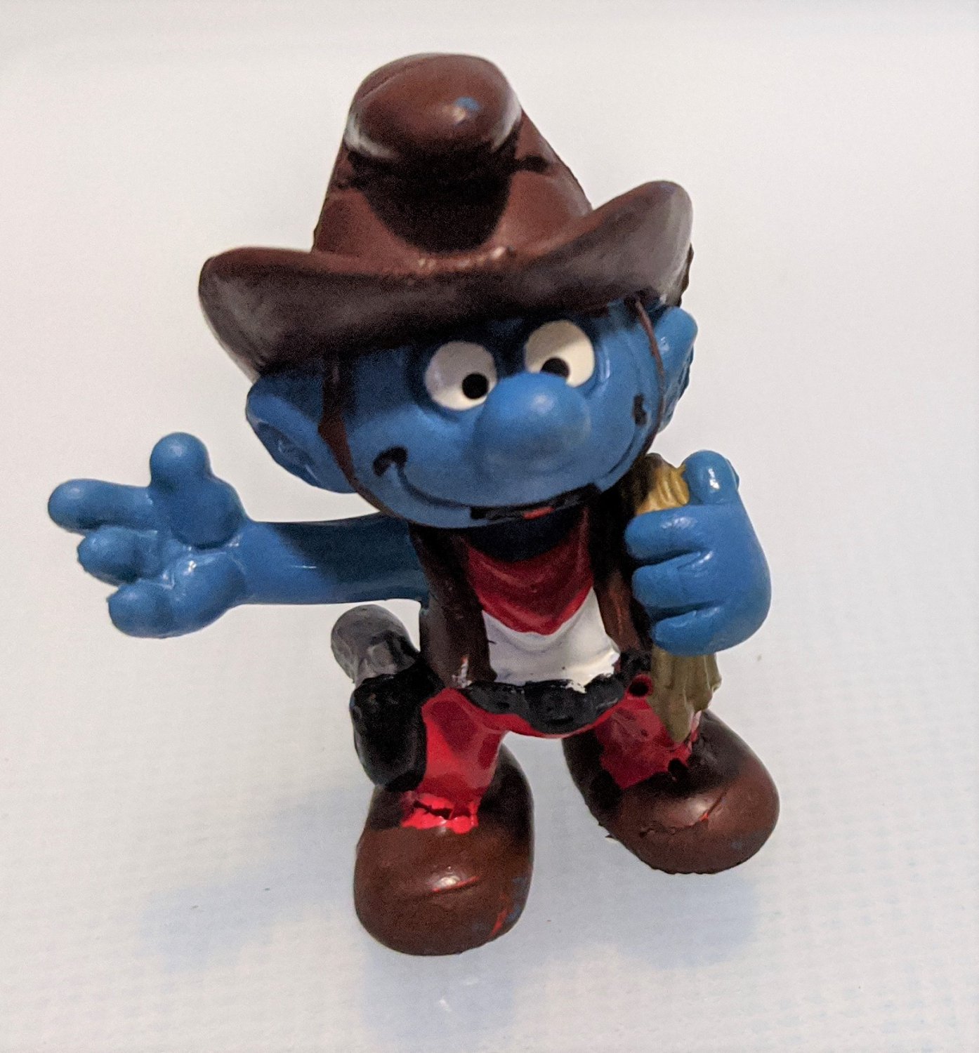 Cowboy Smurf Figure Peyo Smurfs 1981