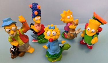 The Simpsons Camping 5 Figure Set - Burger King Meal Promos Homer Bart ++