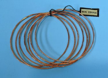 Vintage Copper Bangle Bracelets 7 Thin Dainty