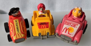 Fast Mac McDonald's Pull Back Toy Cars Ronald Hamburglar