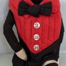 Wine Bottle Cozy Orphan Annie Red & Black Tux