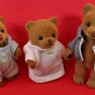 Vintage Applause Teddy Bear Story Set of 3 Flocked Bears