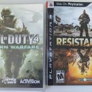 PS3 Resistance 2 +  Call of Duty 4 Modern Warfare Sony PlayStation 3
