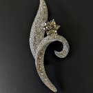 Silver Floral Swirl Crystal Brooch - A'TRE Mark