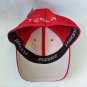 TESLA Red Baseball Cap Rare E 3 Line Hat FlexFit S/M