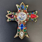 Vintage Ornate Rhinestone Cross - Unique Brooch Vintage Ornate Rhinestone Cross - Unique Brooch