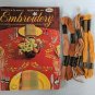 Vintage Coats & Clark's Embroidery Book 194 + Zodiac Iron On Transfers + Floss Thread