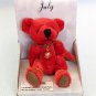 Russ Berrie Birthstone Red RUBY Bear July New in Box