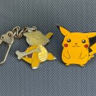 Pokemon Vintage Enamel Pikachu Pin and Cubone Keychain Pokemon Vintage Enamel Pikachu Pin and Cubone Keychain