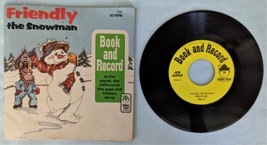 Friendly The Snowman Vinyl Record & Book 45RPM #1992