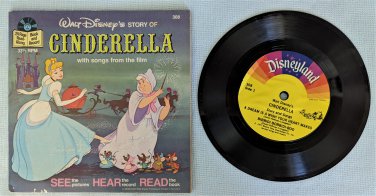 Cinderella Vinyl Record & Book Walt Disney Productions #308