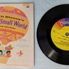 It's A Small World Vinyl Record & Book Walt Disney #323