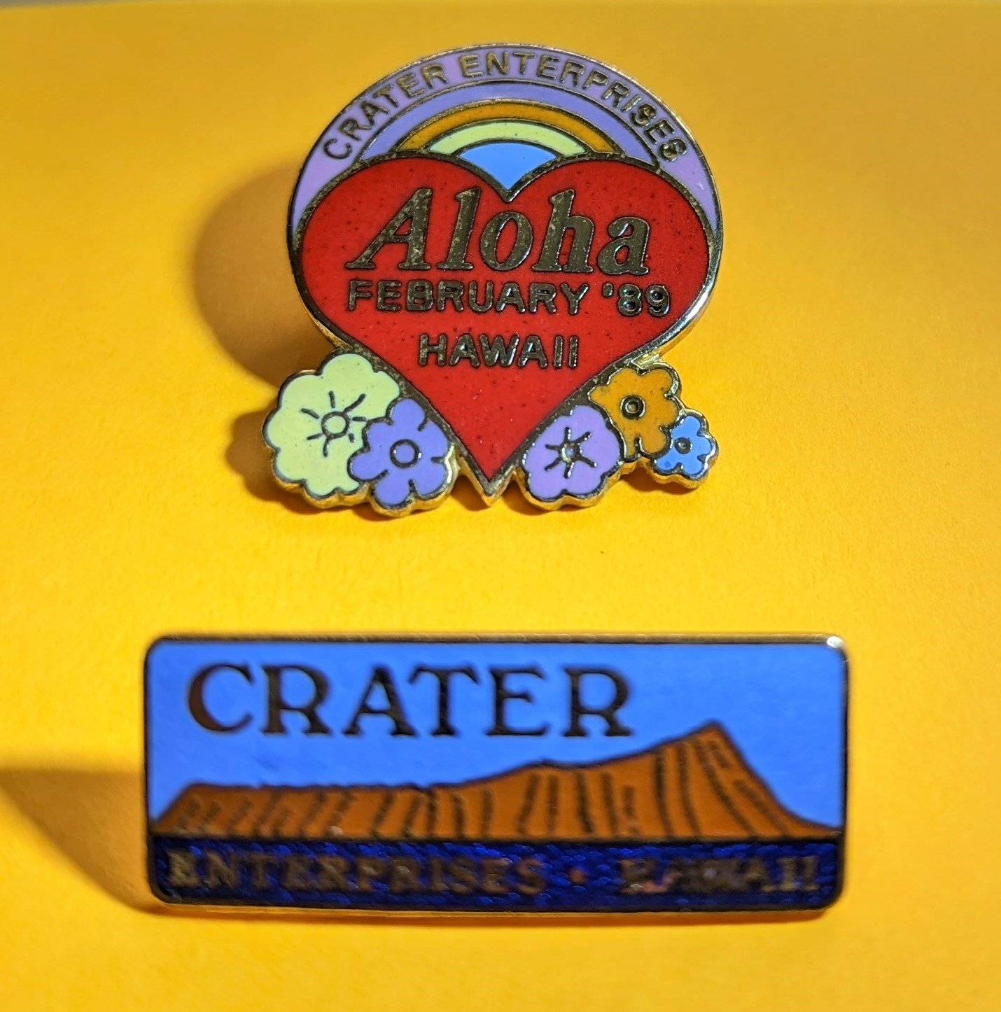 Hawaii Aloha Crater Festival Enterprises Enamel Lapel Hat Pins 1980s