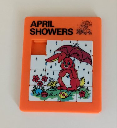 Easter April Showers Bunny Slider Sliding Picture Puzzle 1995