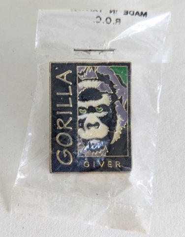 Gorilla Giver Animal Conservation Enamel Lapel Hat Pin