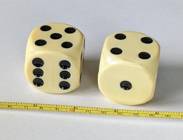 Large Ivory & Black Dice Game Replacement Parts