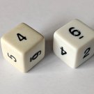6 Sided White RPG Replacement Dice Pair