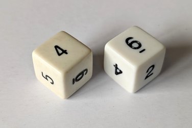 6 Sided White RPG Replacement Dice Pair