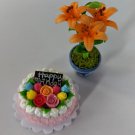 Birthday Cake - Flowerpot Dollhouse Miniatures