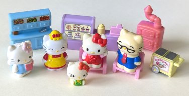 Hello Kitty Silver Playset Miniature Furniture Figures