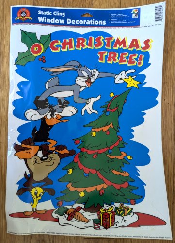 Daffy Large Window Static Cling Decorations Tweety Taz Christmas Looney Tunes