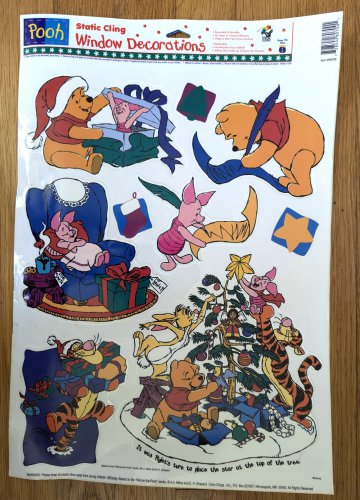 Winnie The Pooh Window Static Cling Decorations Piglet Eeyore Christmas