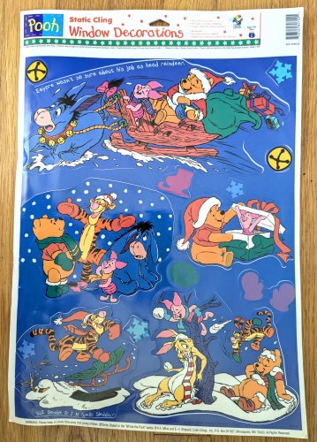 Winnie The Pooh Window Static Cling Decorations Piglet Eeyore Rabbit Christmas