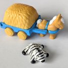 Vintage Pound Puppies Playset Zebra and Pony Cart Figures