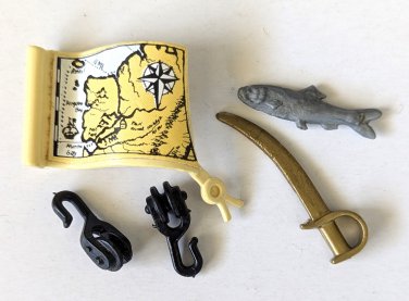 Playmobil Pirate Ship Treasure Map Fish Sword Pulley Replacement Parts 3053