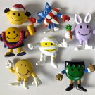 Smiley Face 7 Mini PVC Rubber Plastic PVC Holiday Figures