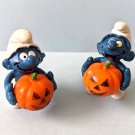 Halloween Smurfs Jack-O-Lantern Pumpkin Figures Peyo Schleich 1981 Halloween Smurfs Jack-O-Lantern Pumpkin Figures Peyo Schleich 1981