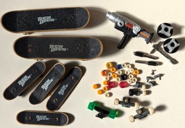 Tech Deck Finger Boards Skateboards Parts Lot Wheels Tools