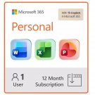 Microsoft 365 Personal Account | 12-Month Subscription | 1 User | Full Access | PC Mac iOS Android Microsoft 365 Personal Account | 12-Month Subscription | 1 User | Full Access | PC Mac iOS Android