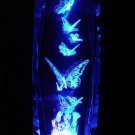 Flying Butterfly Flower  3D  Large Laser Crystal /Led Stand