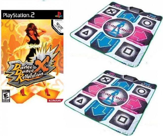 PS2 Dance Dance Revolution x DDR X Game + 2x PS2 Pad Mat