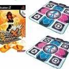 Playstation 2 Dance Dance Revolution DDR X + Two PS2 Dance Pads Mats