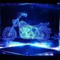 (Motorcycle Style #  1 ) 3D Laser Crystal + Rotary Light Base