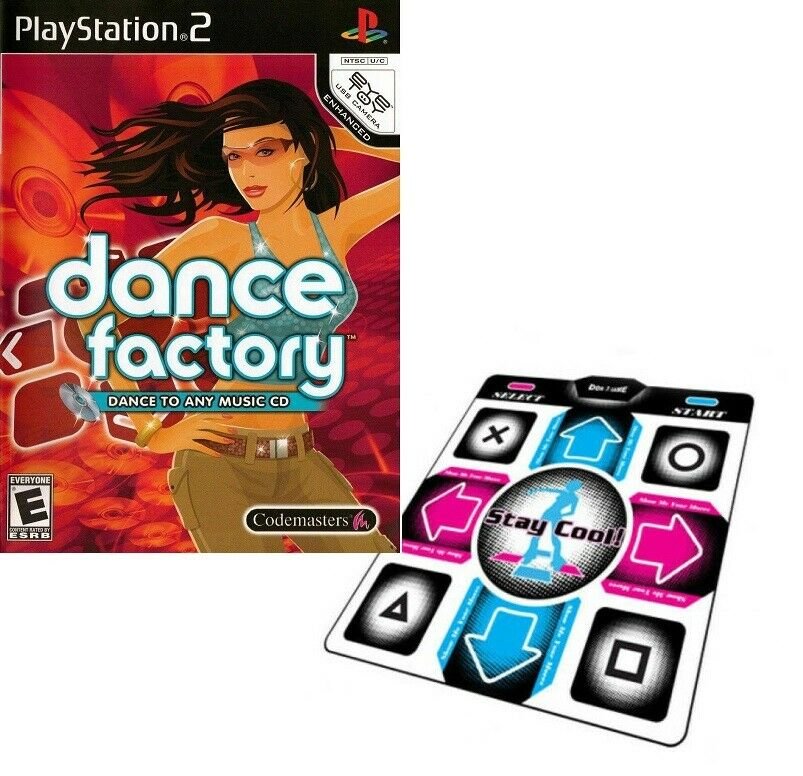 Dance Factory Game +1x PS2 Regular Wired Dance Pad
