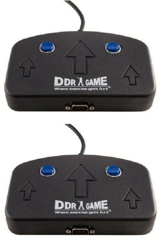 Two of blue buttons Control Boxes for Energy Series Metal Dance Pad (15-pin male