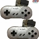 Silver 2 x FC Controller for FC Twin NES/SNES Video Game System